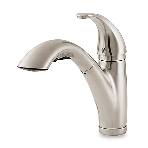 price pfister parisa pull out kitchen faucet in stainless steel bed bath beyond