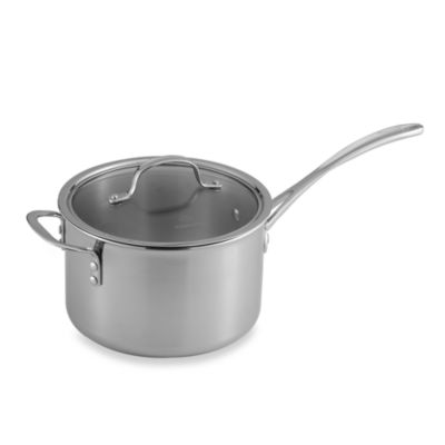 Calphalon Tri-Ply Stainless Steel Shallow Saucepan with Lid 2.5 qt