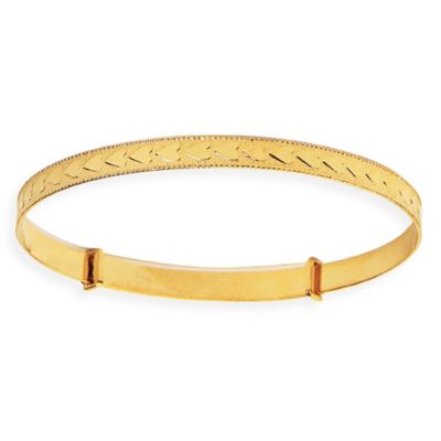 14k gold adjustable bracelet baby filled hearts elegant bangle