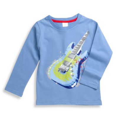 BE BASIC&trade; Toddler Boys Blue Guitar Long Sleeve Tee - Size 3T