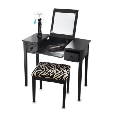 black vanity set this attractive contemporary black vanity set offers