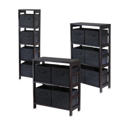 Capri Espresso and Black Storage Shelf Systems - Bed Bath & Beyond