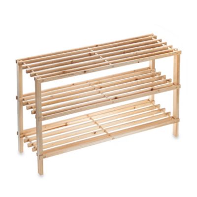 Tier Stackable Wood Shoe Rack