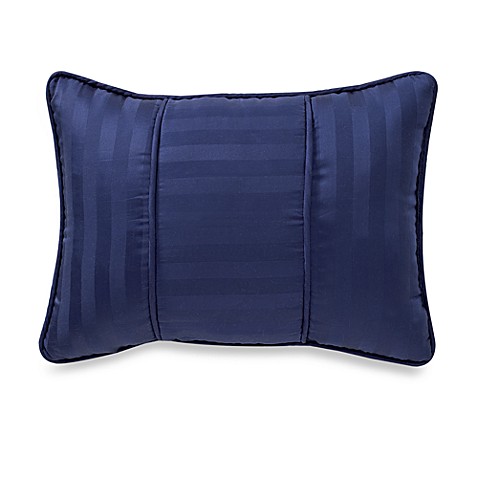 Buy Wamsutta Damask Stripe Breakfast Throw Pillow in Navy from Bed Bath & Beyond