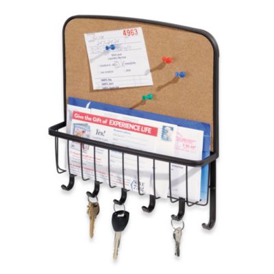 InterDesign® Bronze York Lyra Cork Board Mail Center