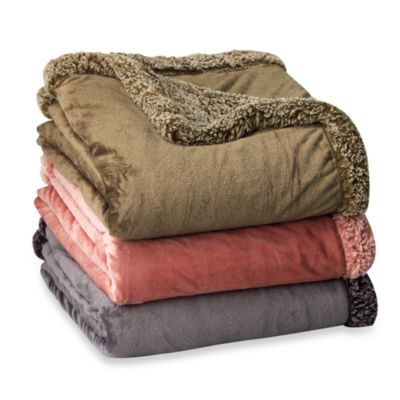 Madison Oversized Reversible Heathered Throw Blanket - Bed Bath & Beyond