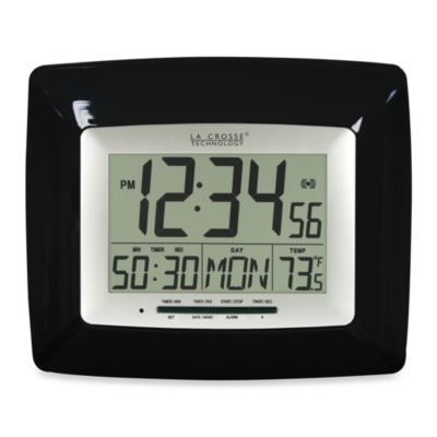  Bath   on Digital Timer Clock With Indoor Temperature In Black