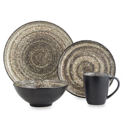 Sango Soho Black 16-Piece Dinnerware Set - Bed Bath & Beyond