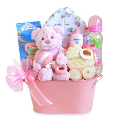 Cuddly Welcome for Baby Girl Gift Basket - SKU: 18935244