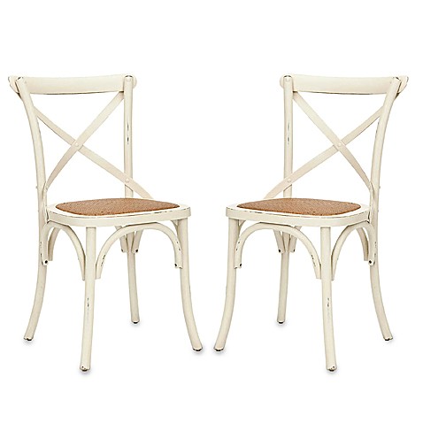 Buy Safavieh Franklin X Back Chairs in Antique White (Set of 2) from