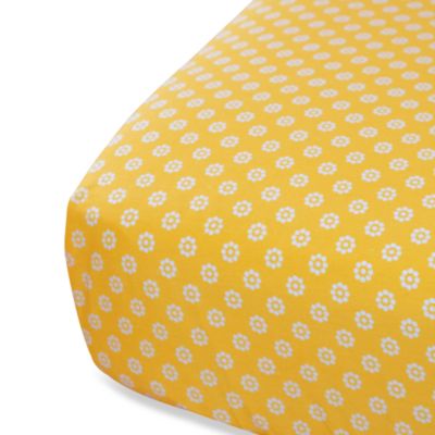 Oliver B Fitted Crib Sheet In White/Yellow - Buybuy BABY