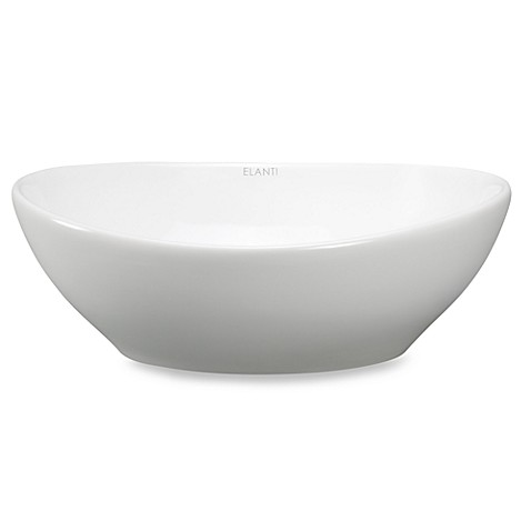 ... Porcelain White Vessel Oval Deep Bowl Sink from Bed Bath & Beyond