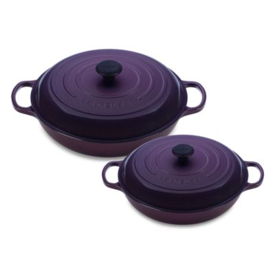 iron cast enameled le creuset braisers cassis bedbathandbeyond