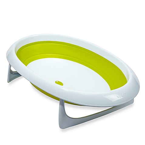 Boon NAKED 2-Position Collapsible Baby Bathtub - Green & White