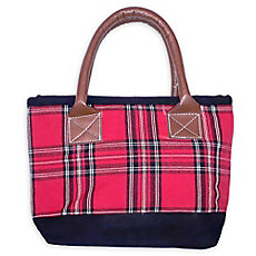 Small Plaid Tote Bag in Red/Black