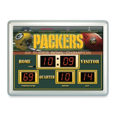 NFL Green Bay Packers Indoor/Outdoor Scoreboard Wall Clock - Bed Bath