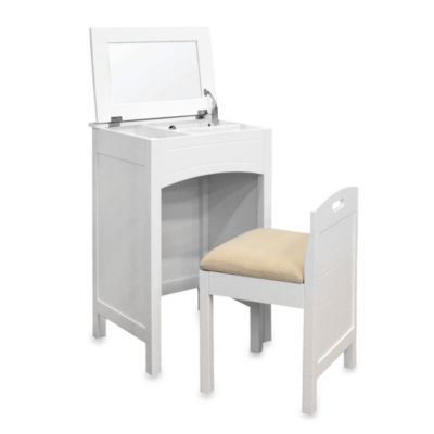 Cheswick Vanity Storage Unit and Seat in White