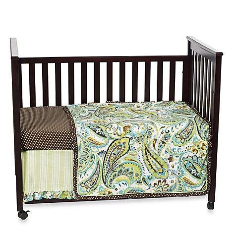 Buy My Baby Sam Paisley Splash 3-Piece Crib Bedding Set in Lime from