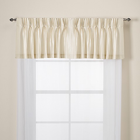... Pinch Pleat Back Tab Window Valance in White from Bed Bath & Beyond