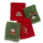 Christmas Fingertip Cotton Towels Set of 4