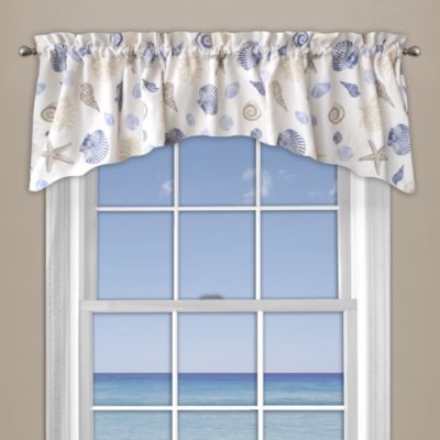 Seashore Coral Window Curtain Valance in Blue