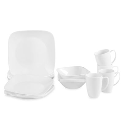 Corelle® Vivid White Square 16-Piece Dinnerware Set - www ...