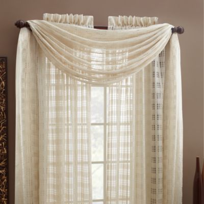 CroscillÂ® Wicker Linen Rod Pocket Window Scarf Valance