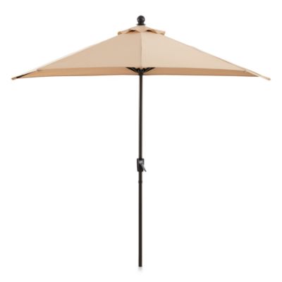 Foot Half Round Aluminum Umbrella in Natural