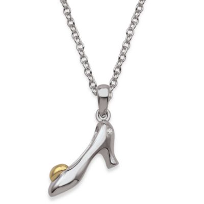 My First Diamond Sterling Silver Diamond High Heel Necklace (.005 cttw, I1-I2 Clarity, H-I Color)