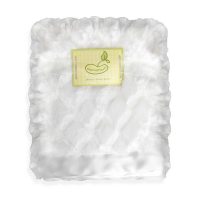 Pem America Diamond Cut Faux Mink Crib Throw - White
