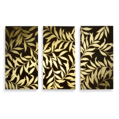 Buy Gold Leaves Panel Wall Art (Set of 3) from Bed Bath & Beyond