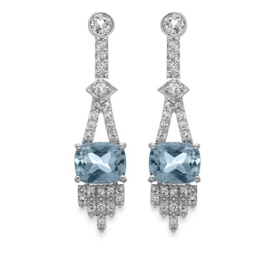 Eternities by Carol Brodie™ Blue and White Topaz Drop Earrings