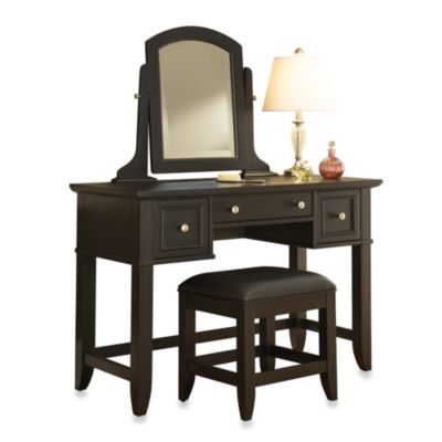 Home Styles Bedford Vanity Table and Bench in Black