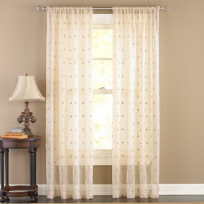 Celeste Antique Sheer 95-Inch Rod Pocket Window Curtain Panel