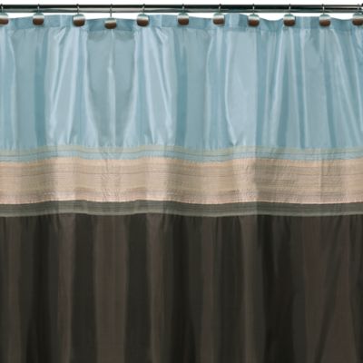 Navy Stripe Shower Curtain Beige Shower Curtain