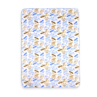 Just Born® Blue Car Print Velboa Blanket