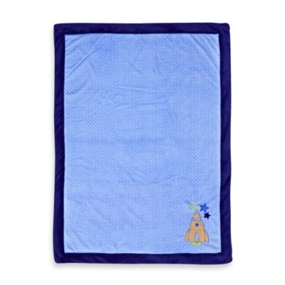 Just Born® Rocket Applique Blue Valboa Blanket