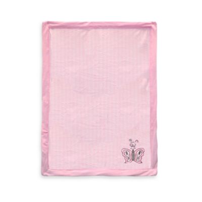 Just Born® Butterfly Applique Pink Valboa Blanket