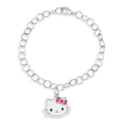 Sterling Silver Hello Kitty Face Charm Bracelet