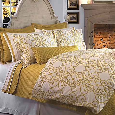 Downtown Company Freccia King Reversible Duvet Cover in Gold