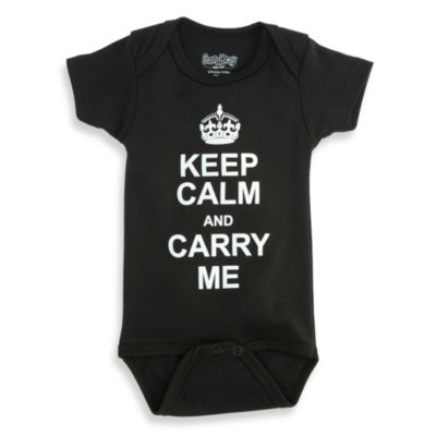 Sara Kety® Black Keep Calm Infant Snapsuit