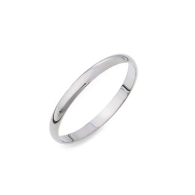 14K White Gold Women's 2MM Plain Wedding Ring