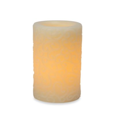 Candle Impressions® 4-Inch x 6-Inch Carved Flameless Wax Pillar Candle