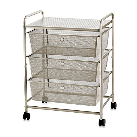 cart metal drawer wide rolling three