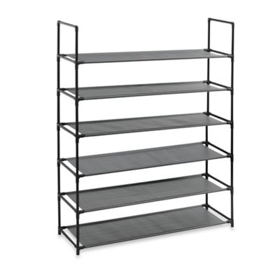 tier fabric shoe rack in black this studio 3b 6 tier fabric shoe rack ...