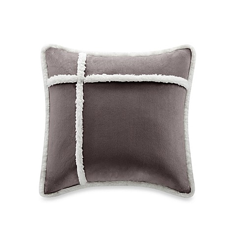 The Seasons Reversible Down Alternative Square Throw Pillow in Charcoal - Bed Bath & Beyond
