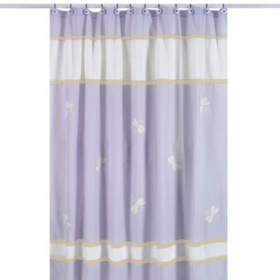 Sweet Jojo Designs Dragonfly Dreams Shower Curtain in Purple