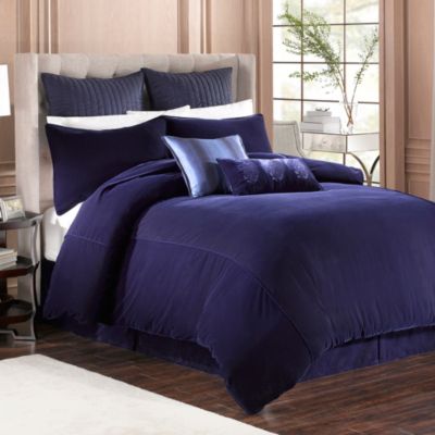 Velvet Duvet Cover in Indigo - BedBathandBeyond.com