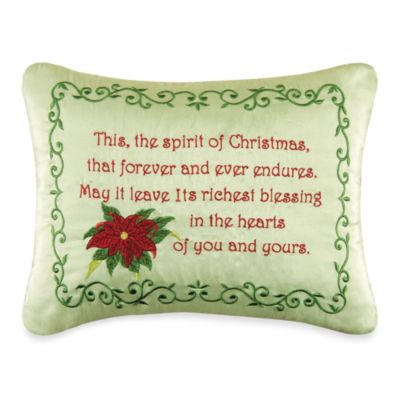 Holiday Garland Spirit of Christmas Embroidered Throw Pillow - Bed Bath & Beyond