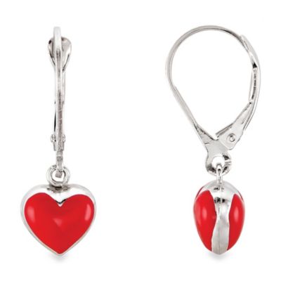 DisneyÂ® Sterling Silver Enamel Heart Earrings